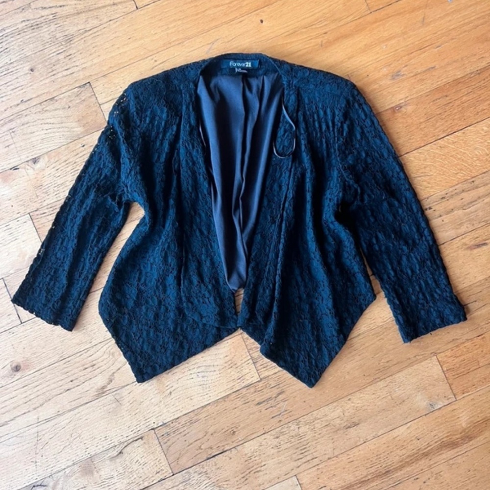 Forever 21 Midnight Black Textured Blazer